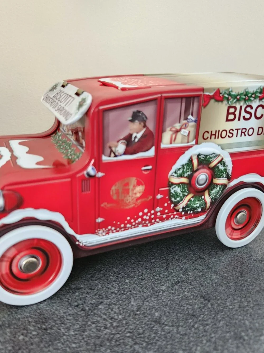 Biscotti Chiostro Di Saronno Empty Tin Cookies Amaretti Crunchy Retro Truck